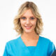 A female doctor A female doctor with a folder, standing isolated on white background